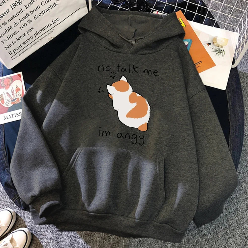 Stilla | Den store størrelse hoodie med kattemotiv til damer