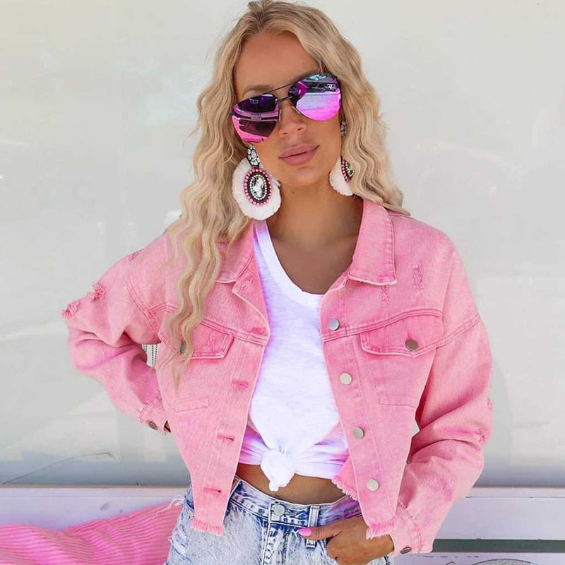Stilla | Denimjakke Med Rhinestone-Frynser Iyana