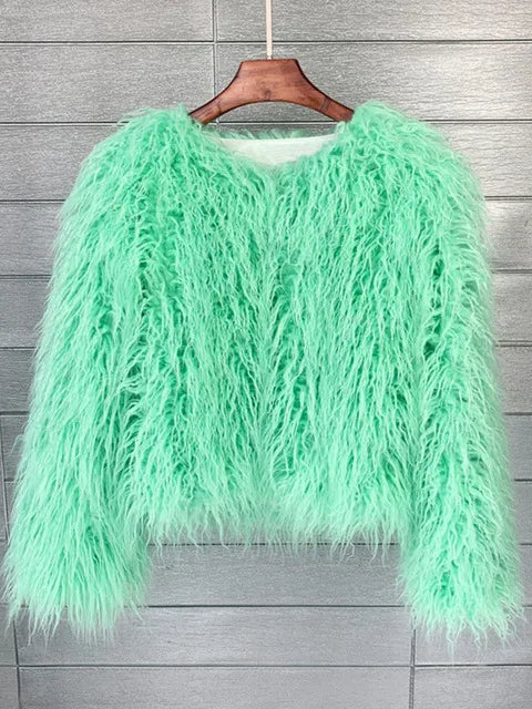 Stilla | Vibrant Unisex Festival Faux Fur Jakke
