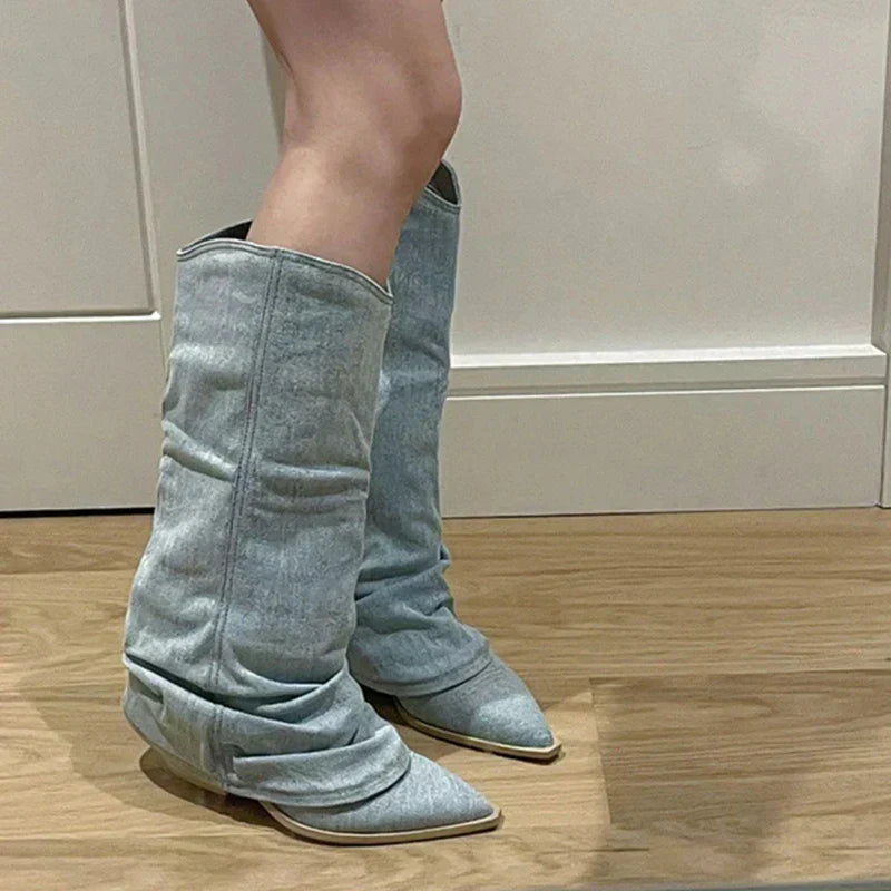 Stilla | Cowboy Støvler Af Jeans Western Spirit Til Damen