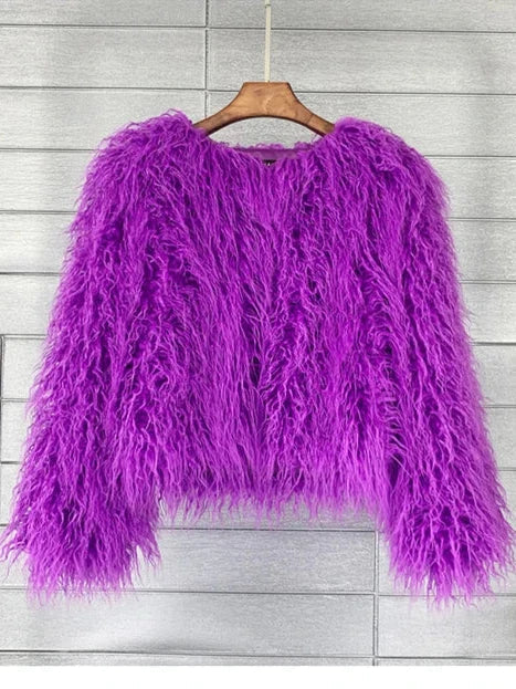 Stilla | Vibrant Unisex Festival Faux Fur Jakke