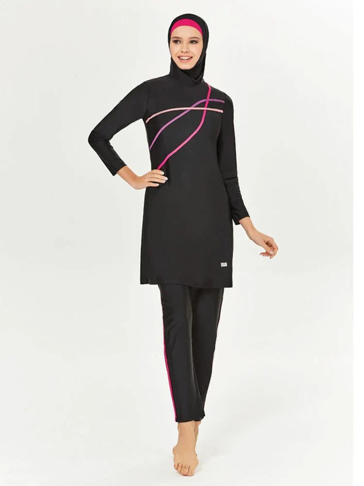 Stilla | Muslim Modest Badetøj Hijab Badedragt Kvinder Lange Ærmer Svømmetøj Islamiske Dækninger Burkini Hijabs Til Kvinder Svøm Bade