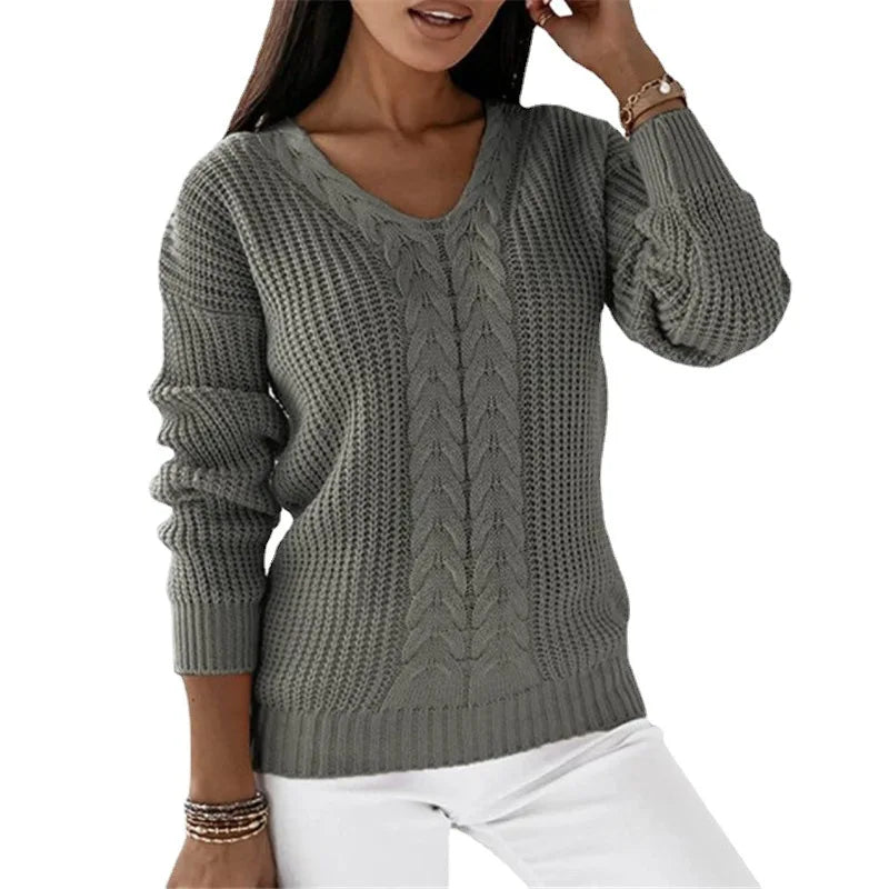 Stilla | Strikket Vintage sweater med V-hals