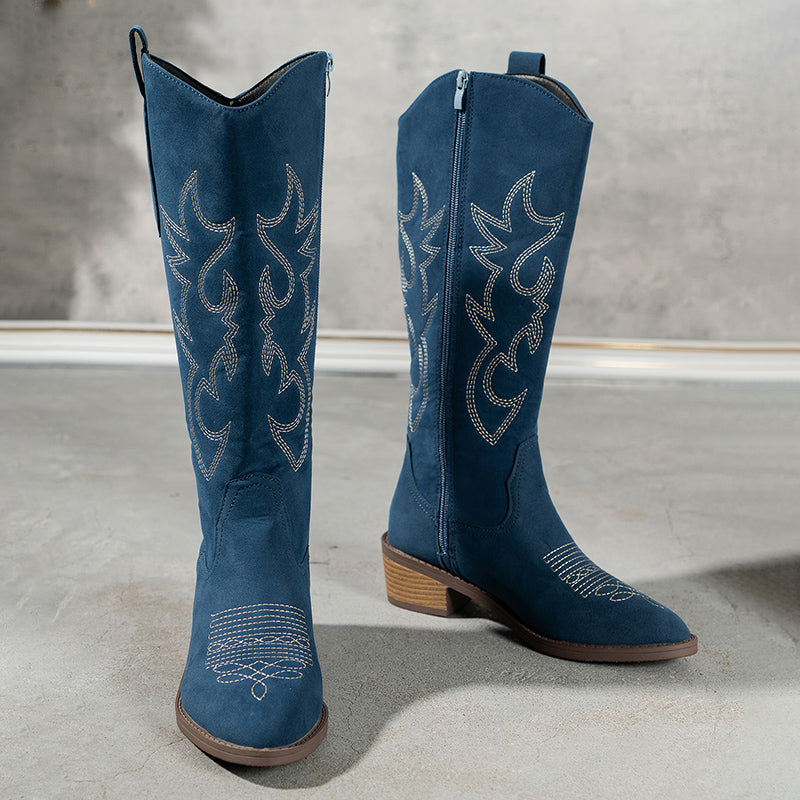 Stilla | Retro Bestickte Westernstiefel