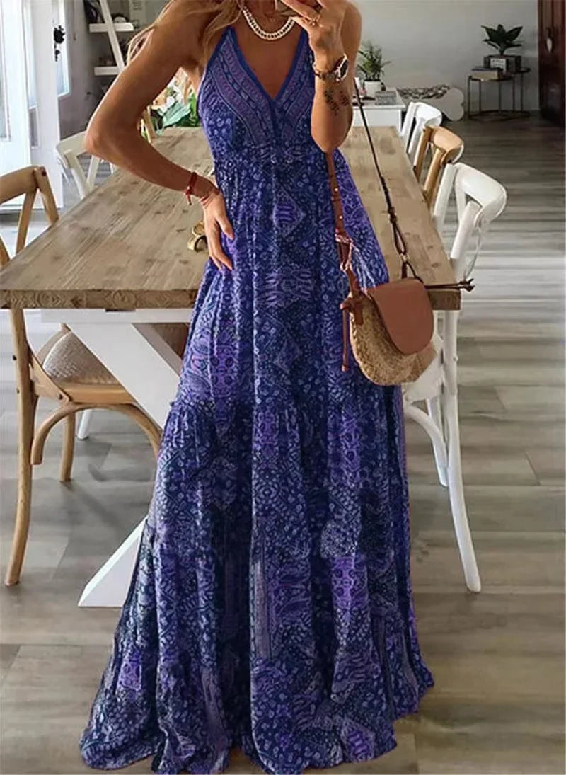 Stilla | Maxikjole med Boho Print