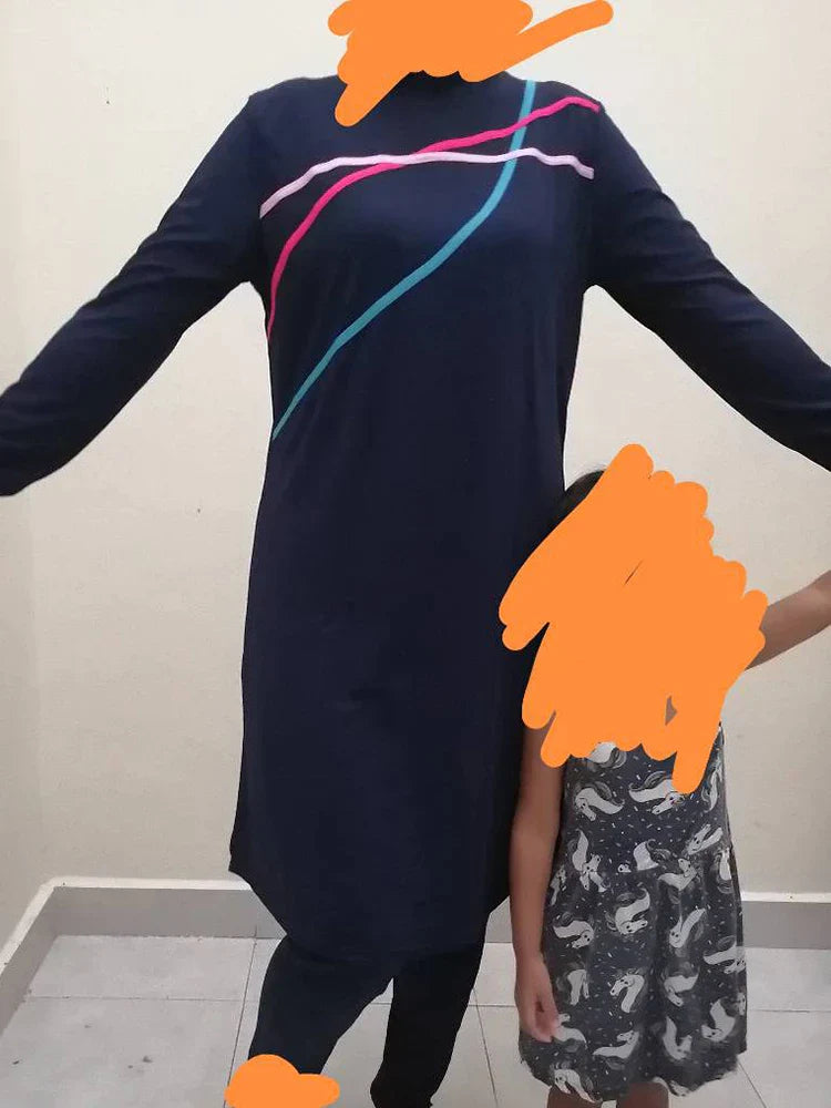 Stilla | Muslim Modest Badetøj Hijab Badedragt Kvinder Lange Ærmer Svømmetøj Islamiske Dækninger Burkini Hijabs Til Kvinder Svøm Bade