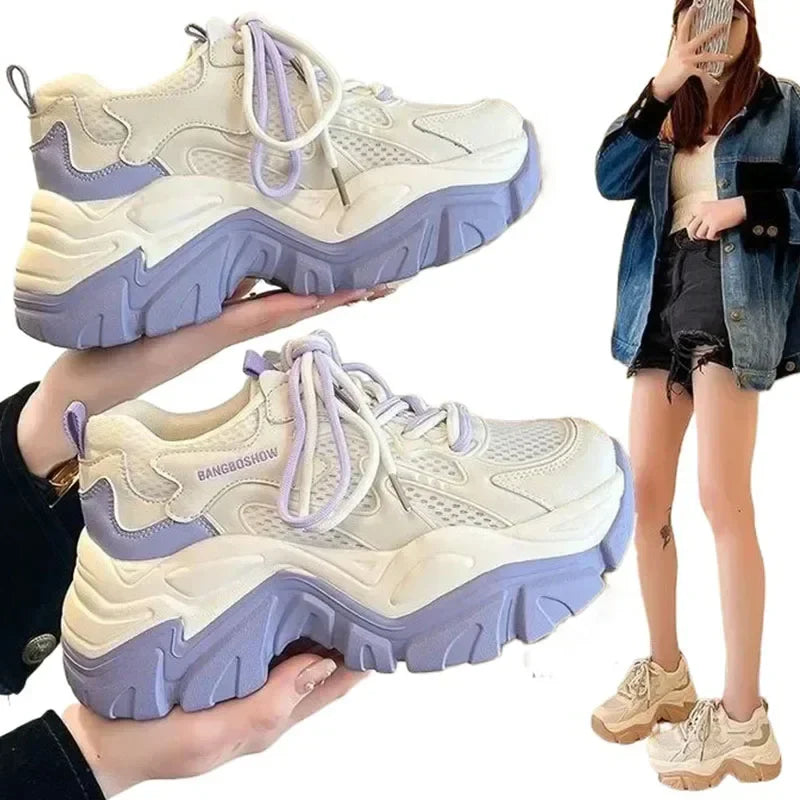 Stilla | Chic Platform Hvide Sneakers til kvinder