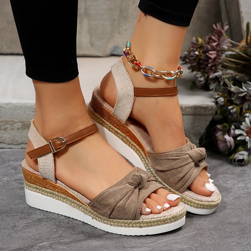 Stilla | 3-tone Lav Wedge Sandaler