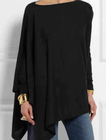 Stilla | Elegante Poncho Cashmere-blend Med Asymmetrisk Snit