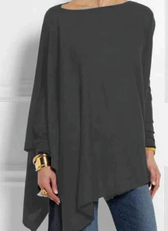 Stilla | Elegante Poncho Cashmere-blend Med Asymmetrisk Snit