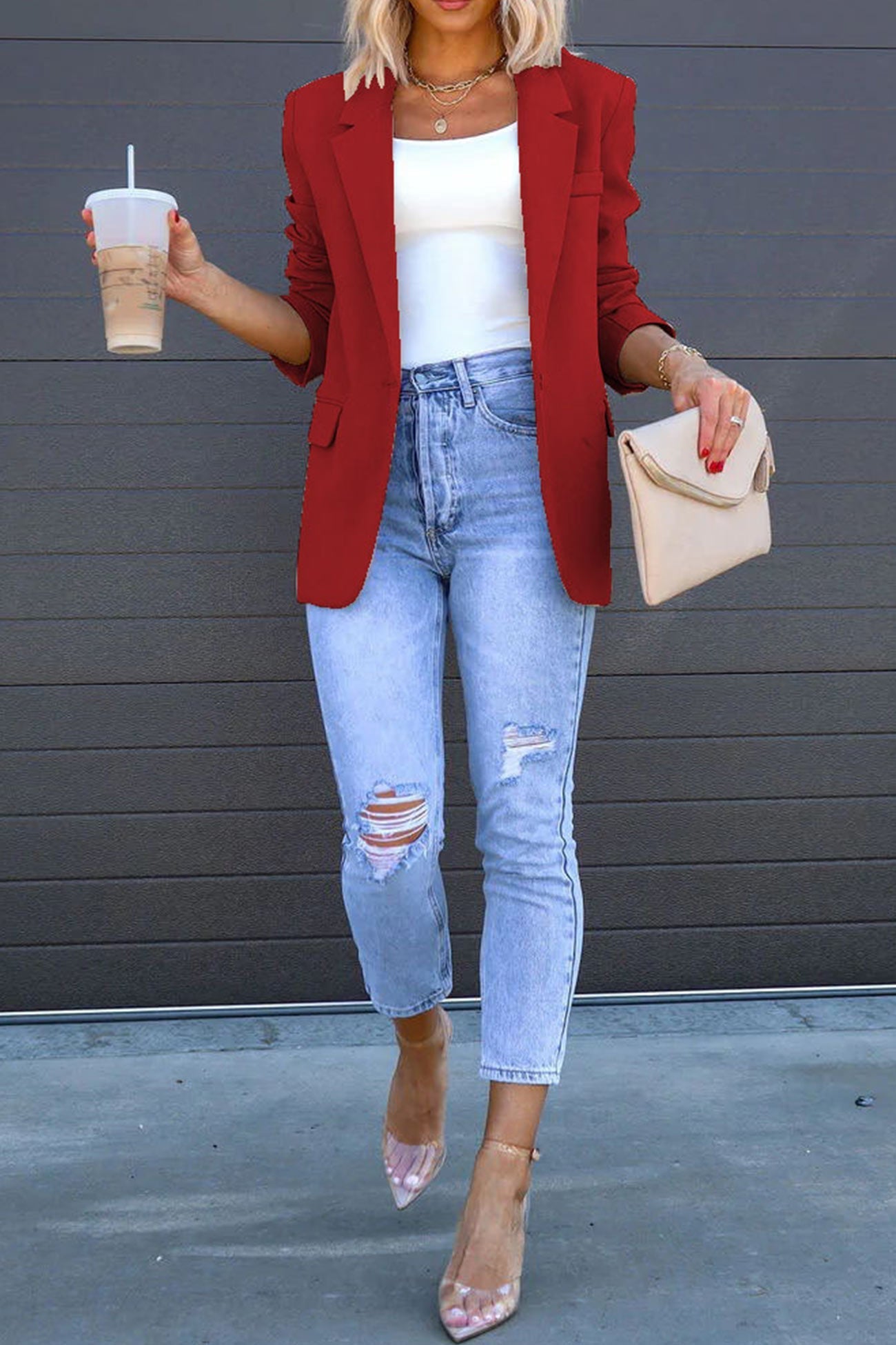 Stilla | Blazer Mellemlang Uni Med Bagindsnit