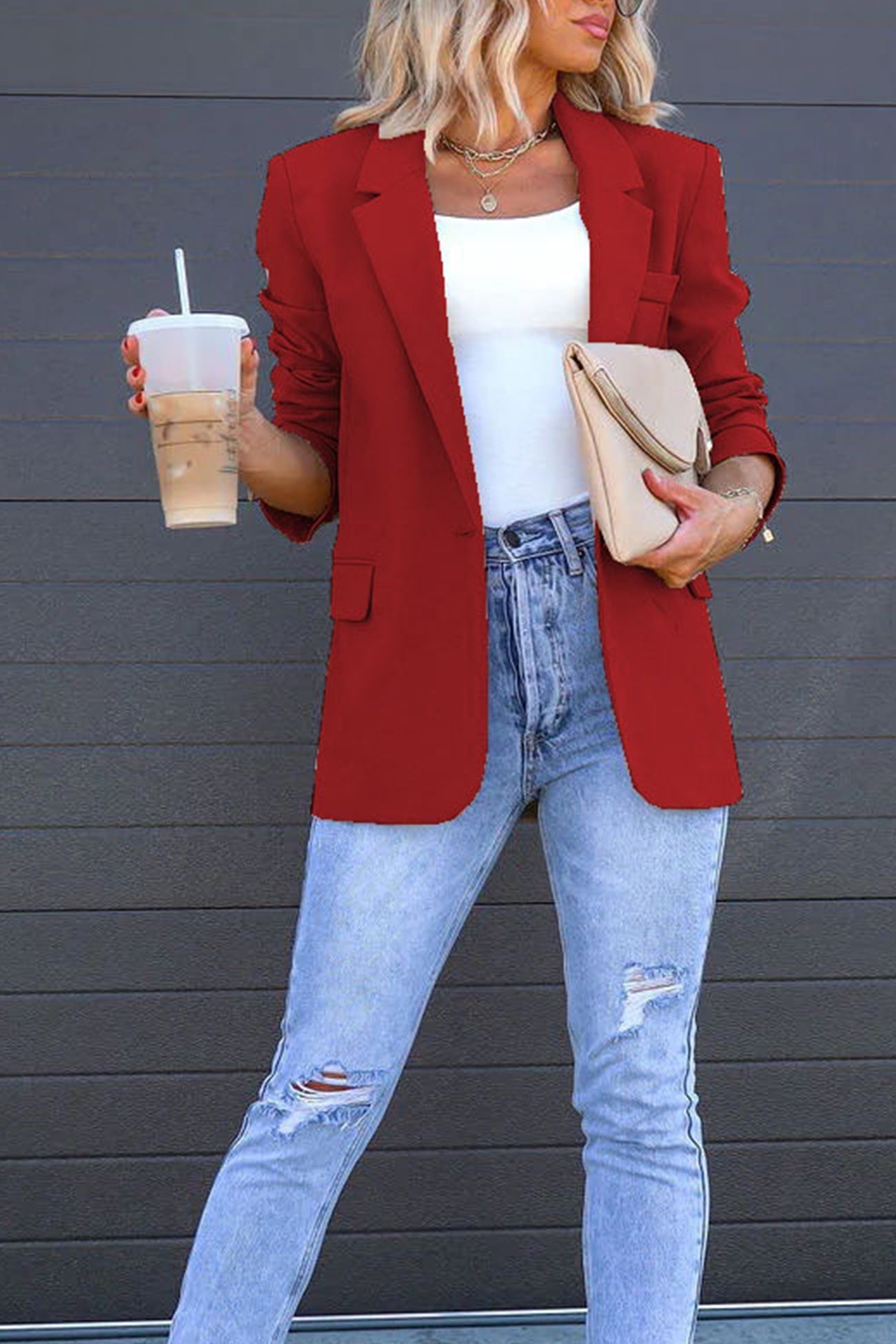 Stilla | Blazer Mellemlang Uni Med Bagindsnit