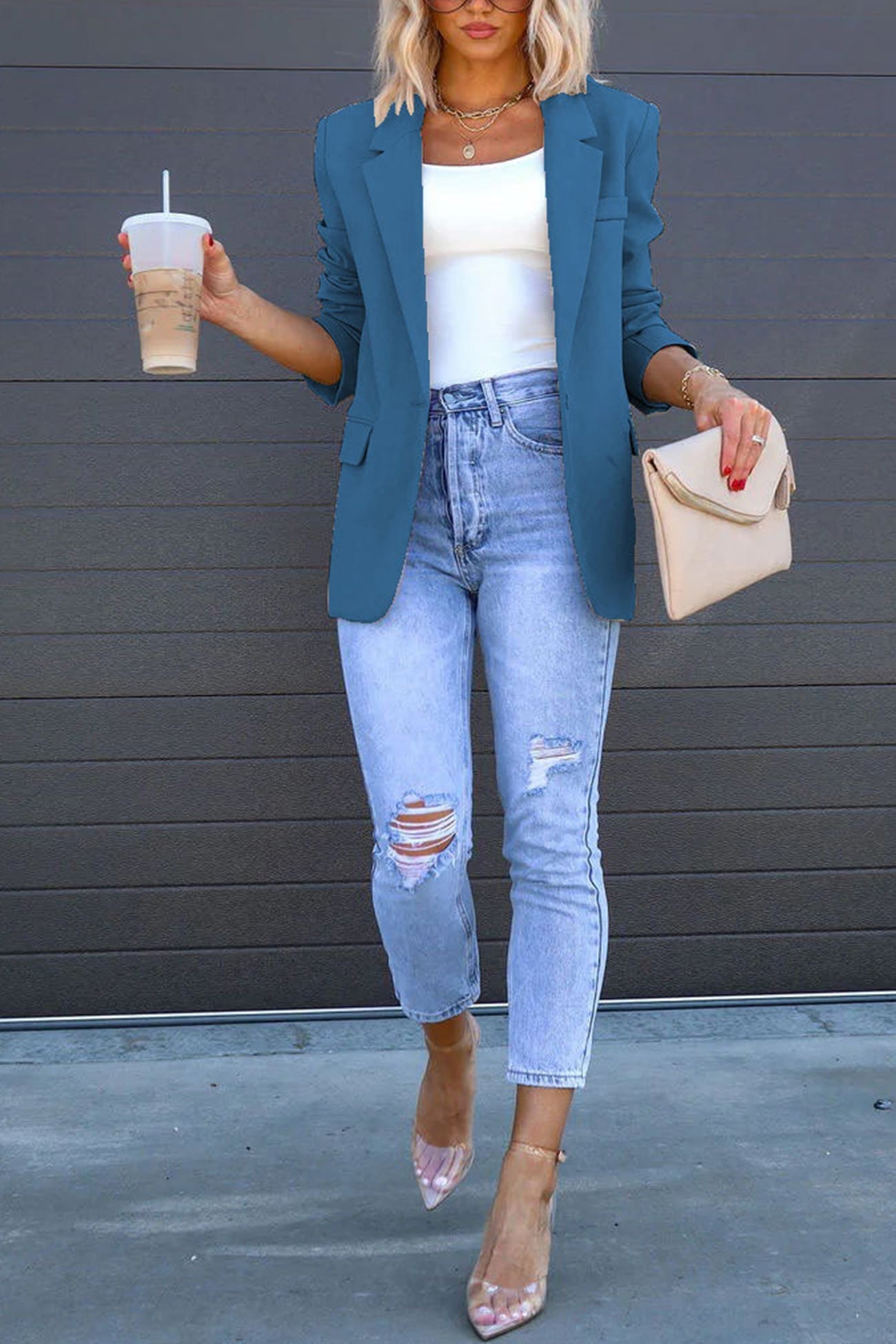 Stilla | Blazer Mellemlang Uni Med Bagindsnit