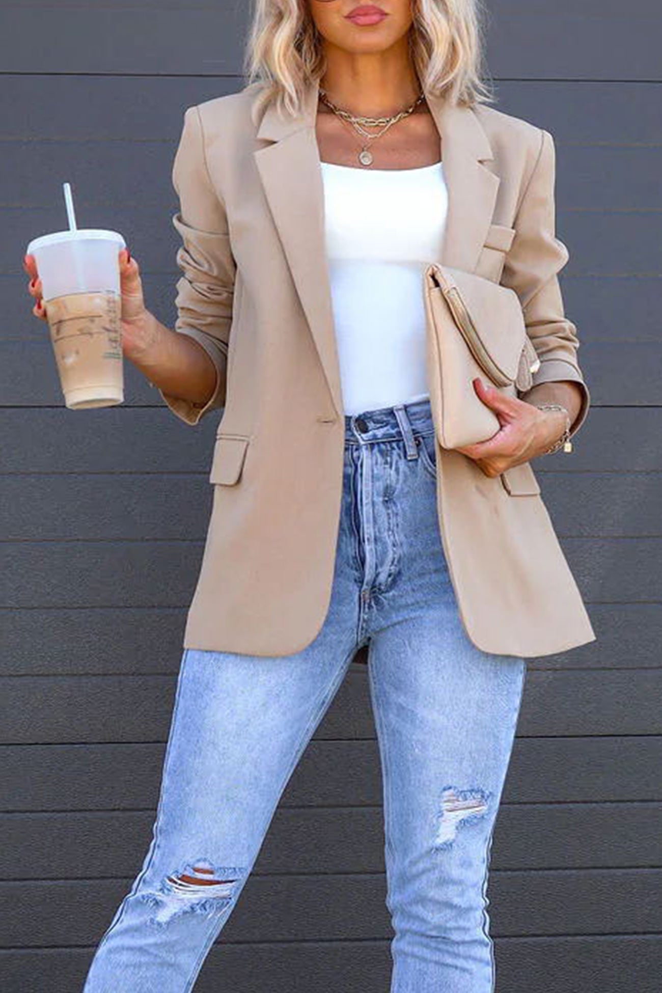 Stilla | Blazer Mellemlang Uni Med Bagindsnit