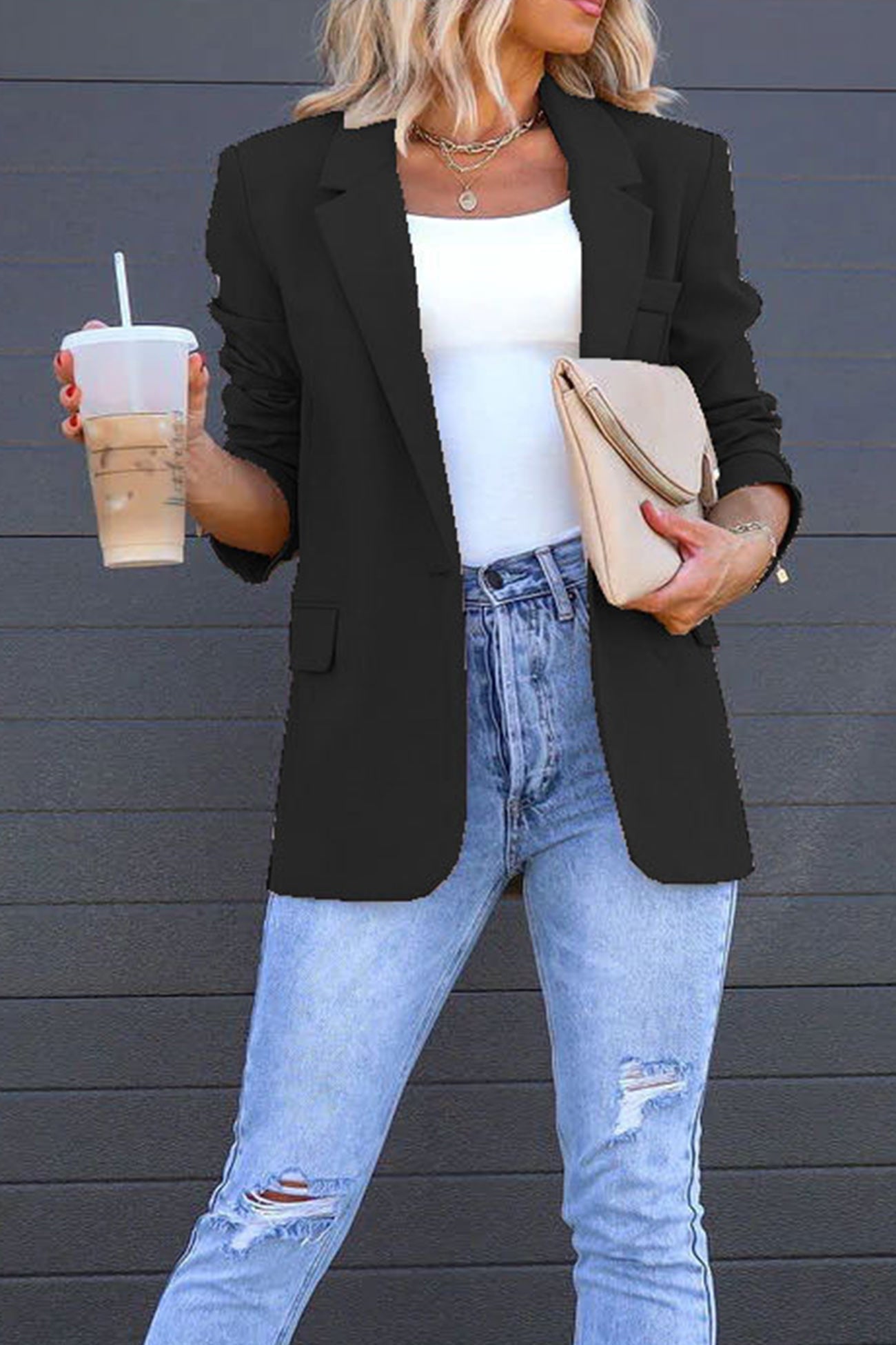 Stilla | Blazer Mellemlang Uni Med Bagindsnit