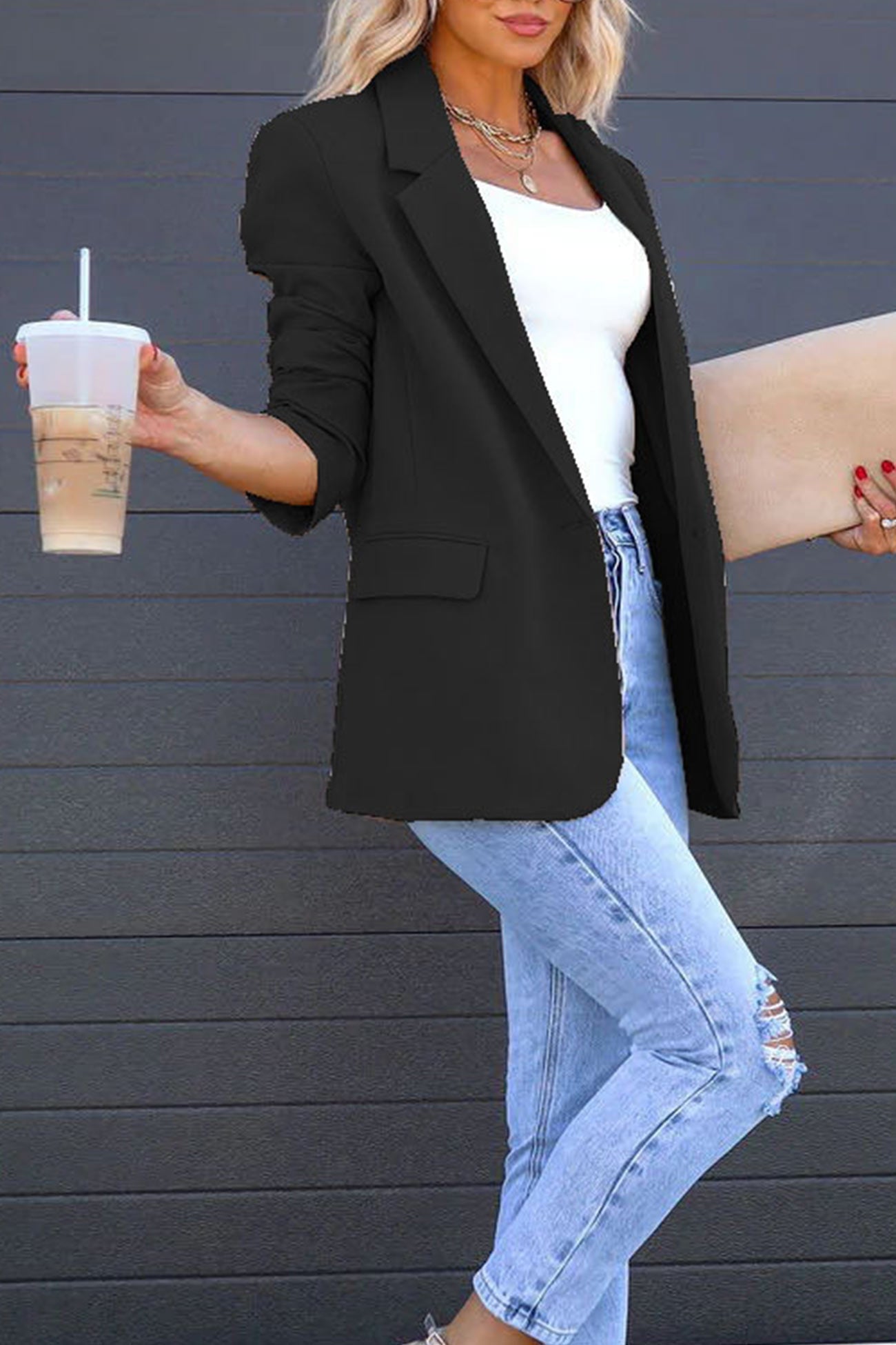 Stilla | Blazer Mellemlang Uni Med Bagindsnit