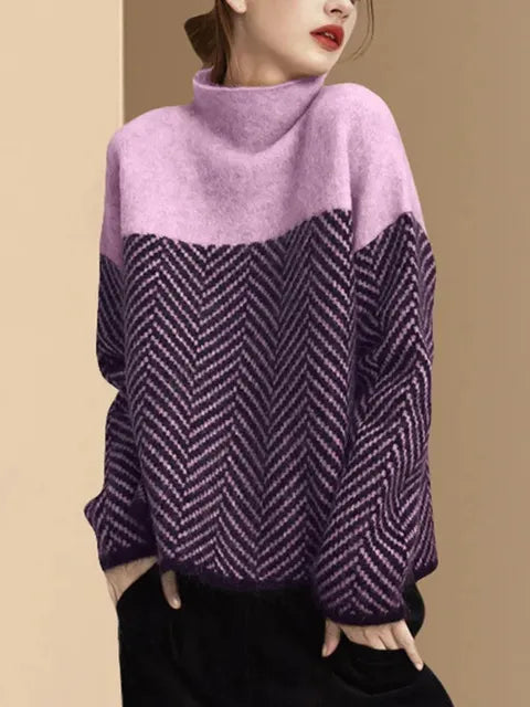 Stilla | Striklet Soft Sweater Med Medium Krave