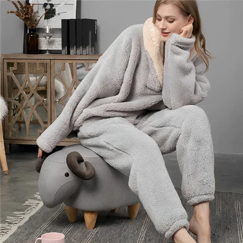 Stilla | Pyjamasæt i fluffy fleece til natten