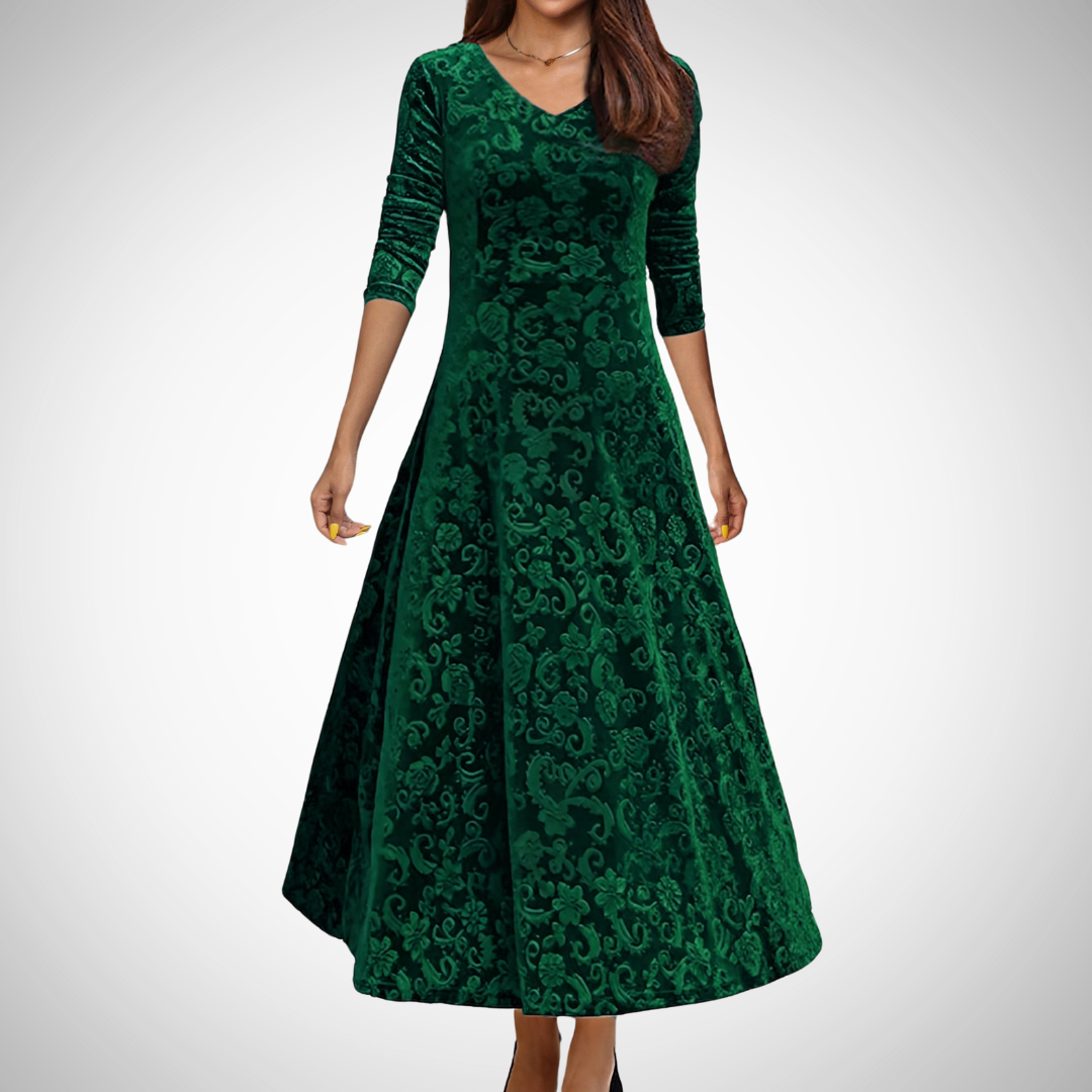 Stilla | Plus Size Blomster Mønster Kjole