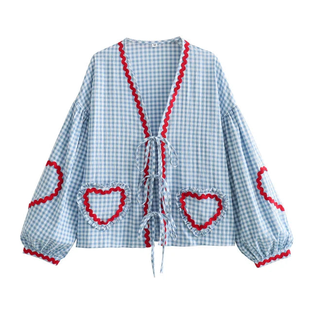 Stilla | Smuk Bluse Med Hjerte Lommer
