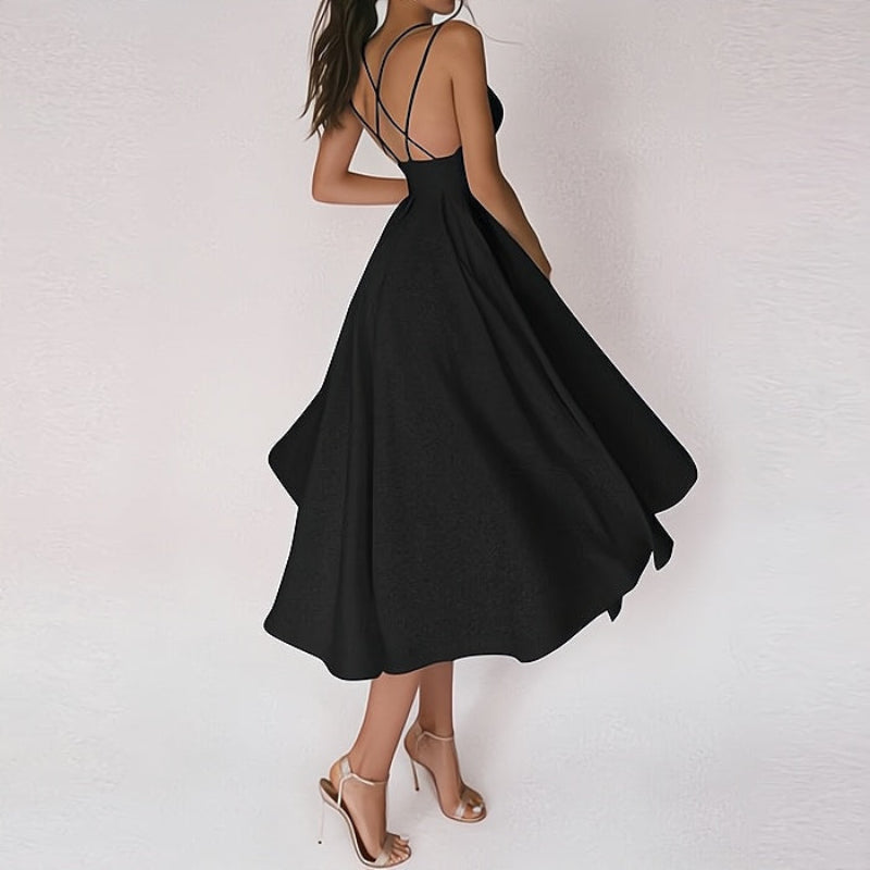 Stilla | Elegant Cinched Waist V-Hals Bryllupsgæst Kjole