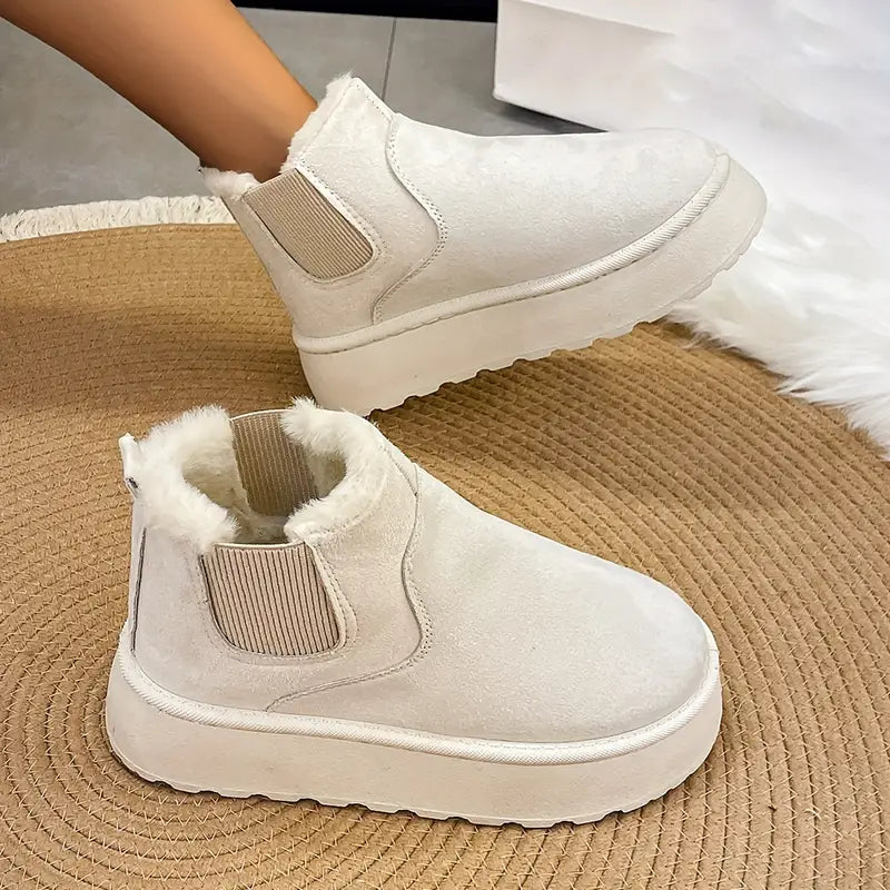 Stilla | Beige Slip-on Støvler – Let og Komfortabel til Hverdagsbrug