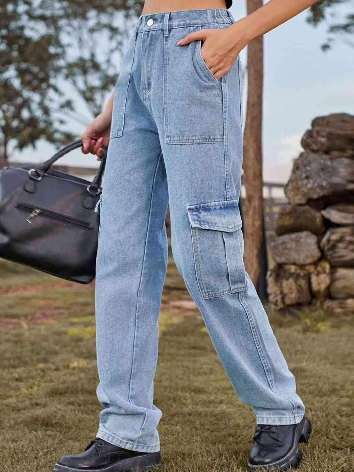 Stilla | Talje Cargo Jeans