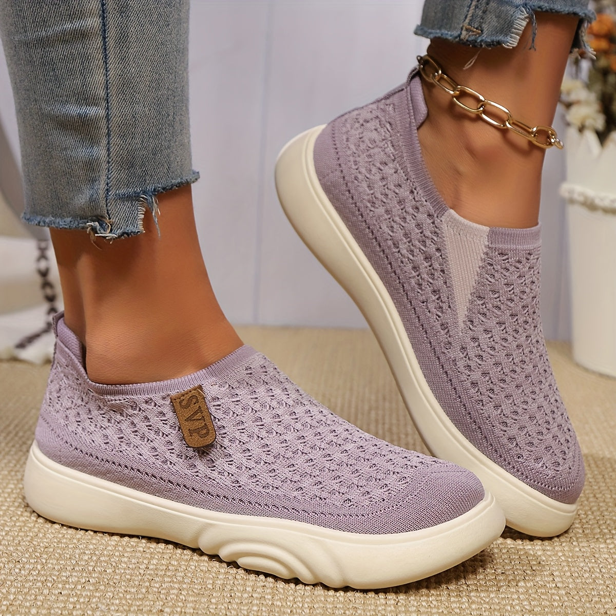 Stilla | Sommer Loafers Til Damer Åndbare Slip on Sko Med Blød Sål