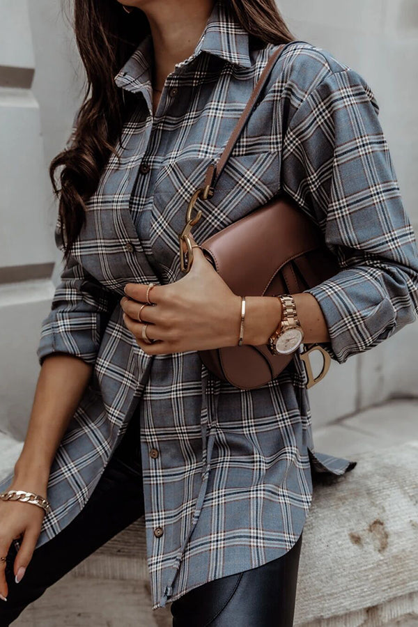 Stilla | Grab My Hand Plaid Button up Bælte Skjorte