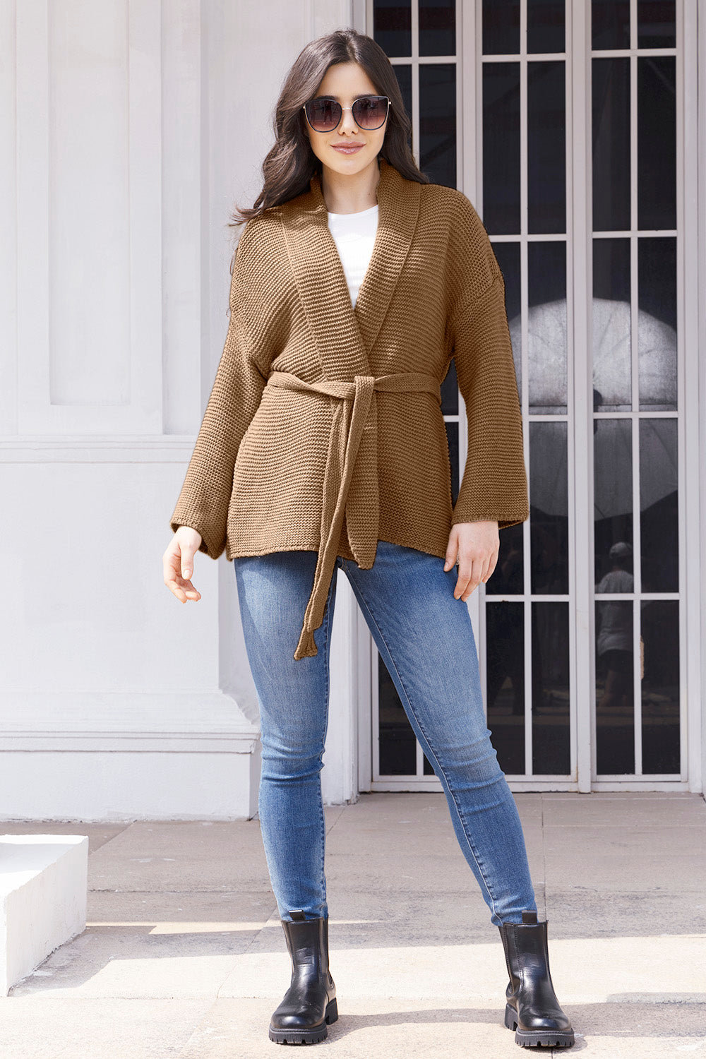 Stilla | Åben Front Langærmet Cardigan