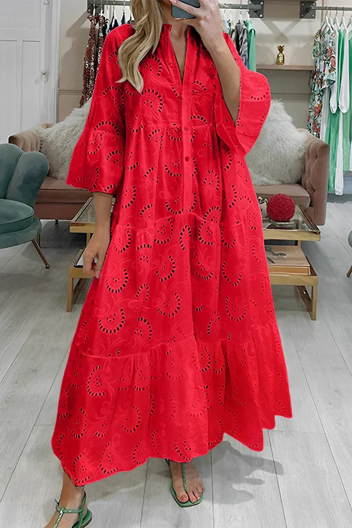 Stilla | Elegantes Kleid Mit Lochstickerei
