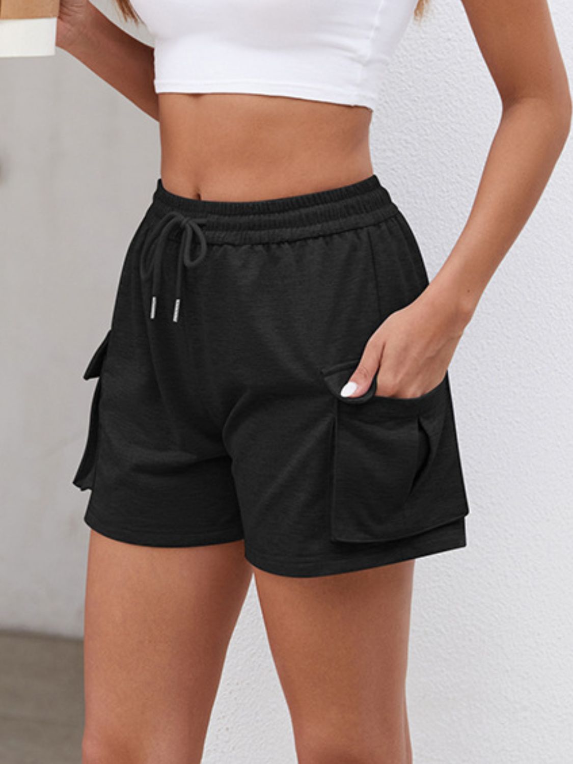 Stilla | Elastisk Talje Shorts med Lommer