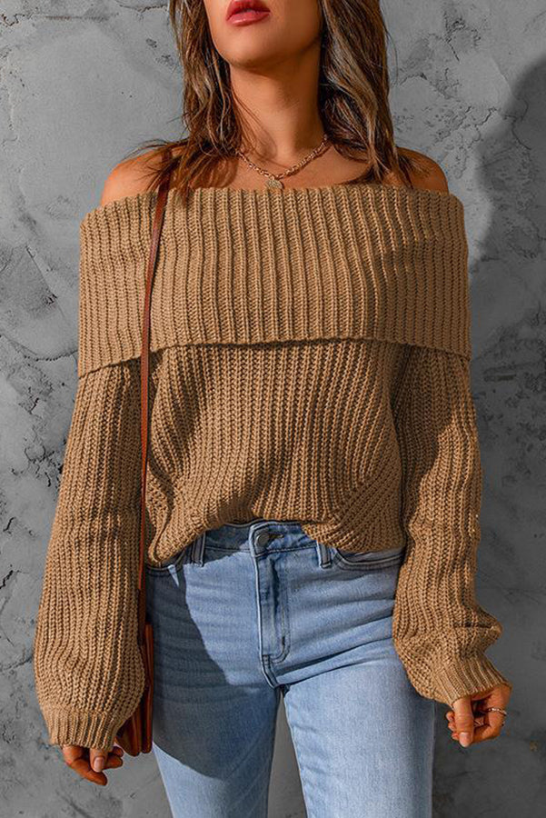 Stilla | Curl up and Get Cozy Off Shoulder Strik Trøje