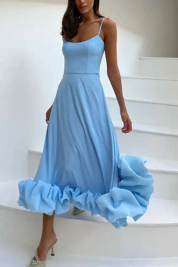 Stilla | Girl Flounce Bustier Banket Fest Midi Kjole