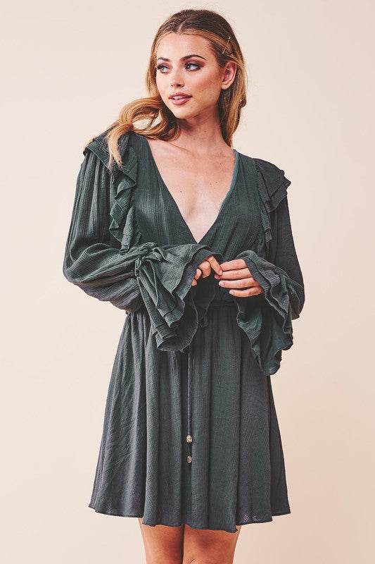 Stilla | Surplice Bundet Mini Kjole