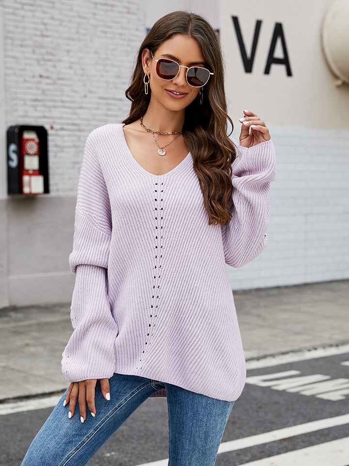 Stilla | Droppet Skulder Langærmet Sweater