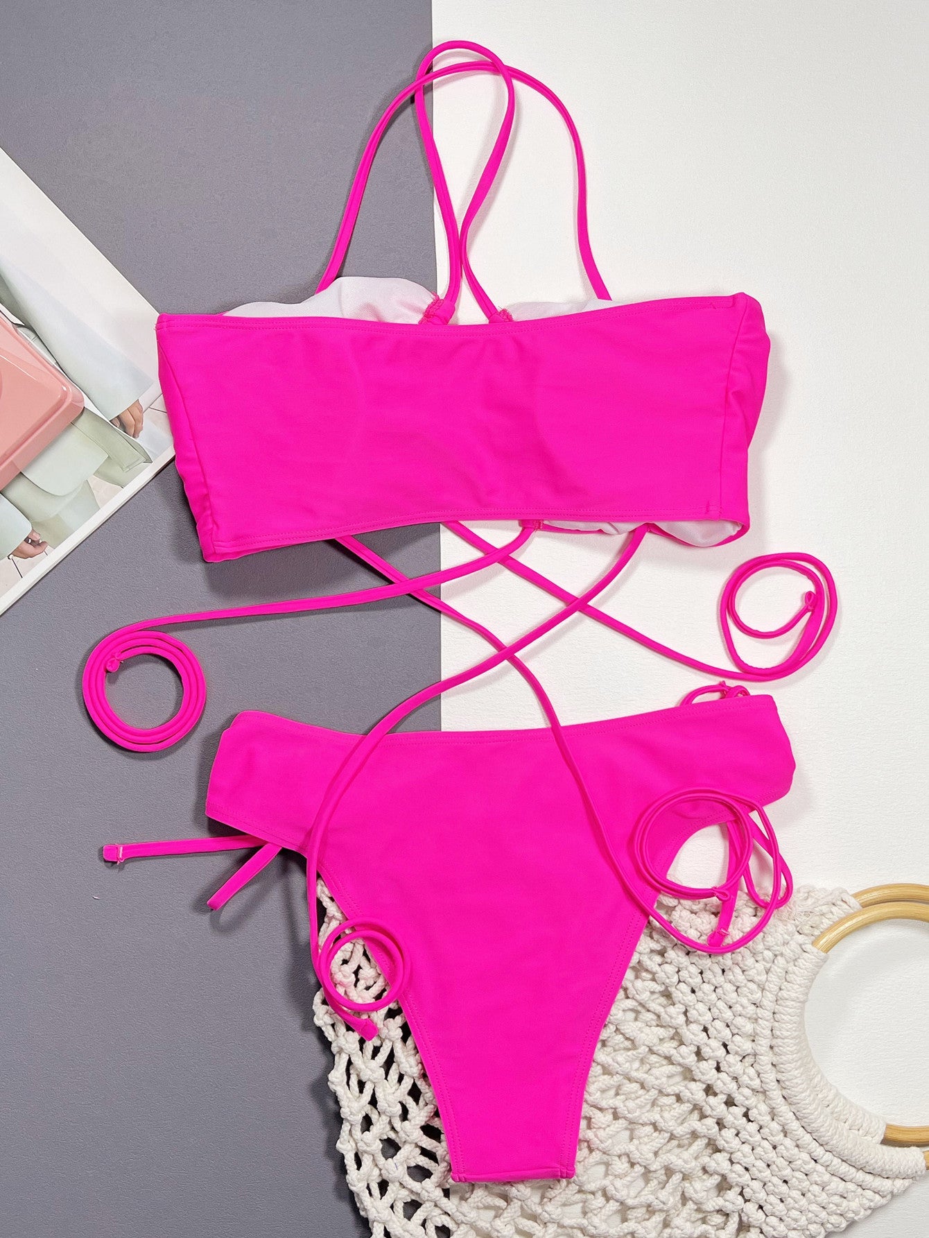 Stilla | Hals Snøre Detalje Bikini Sæt
