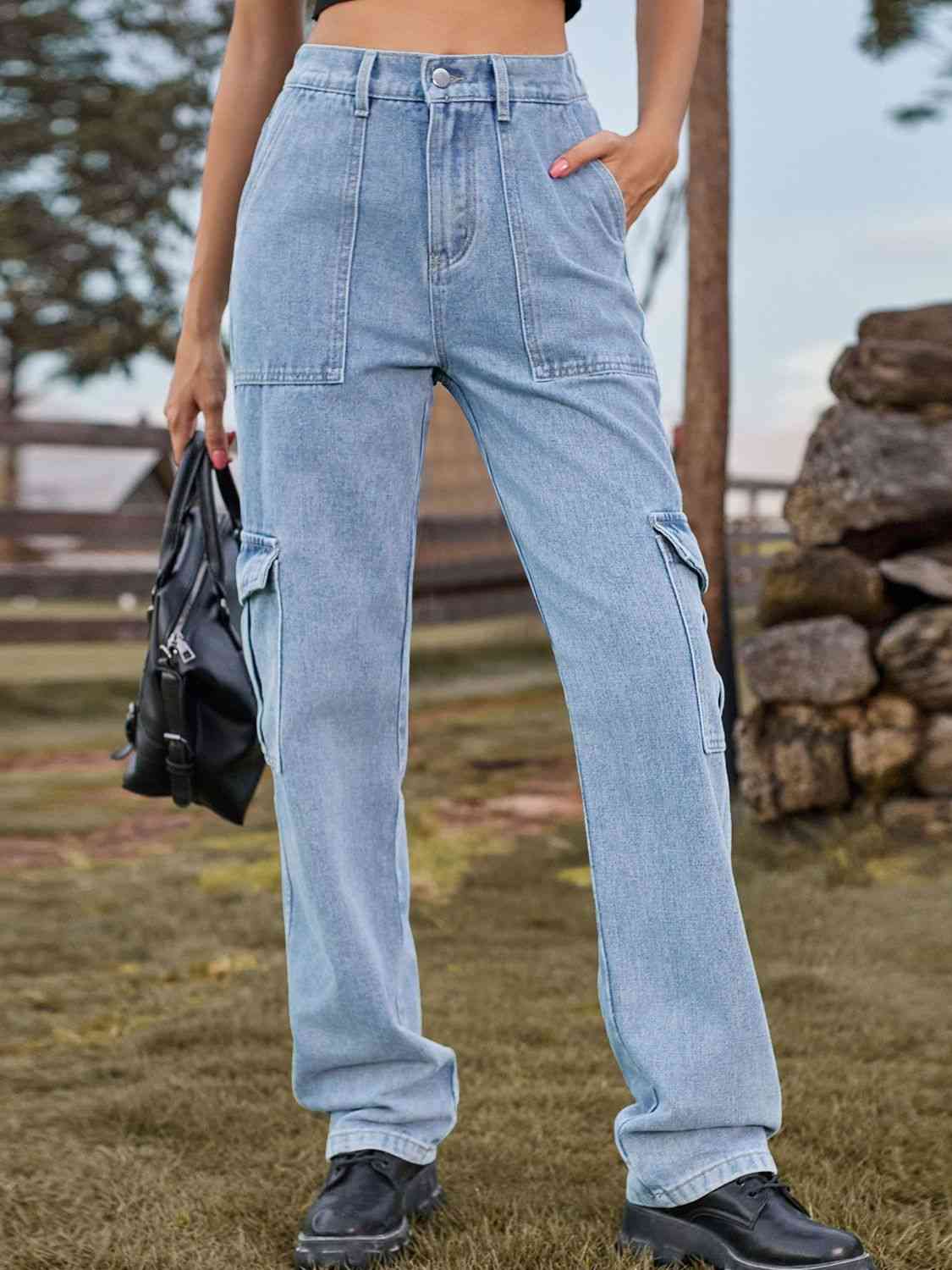 Stilla | Talje Cargo Jeans