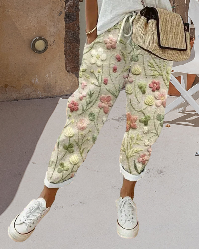 Stilla | Bukser med Blomsterprint