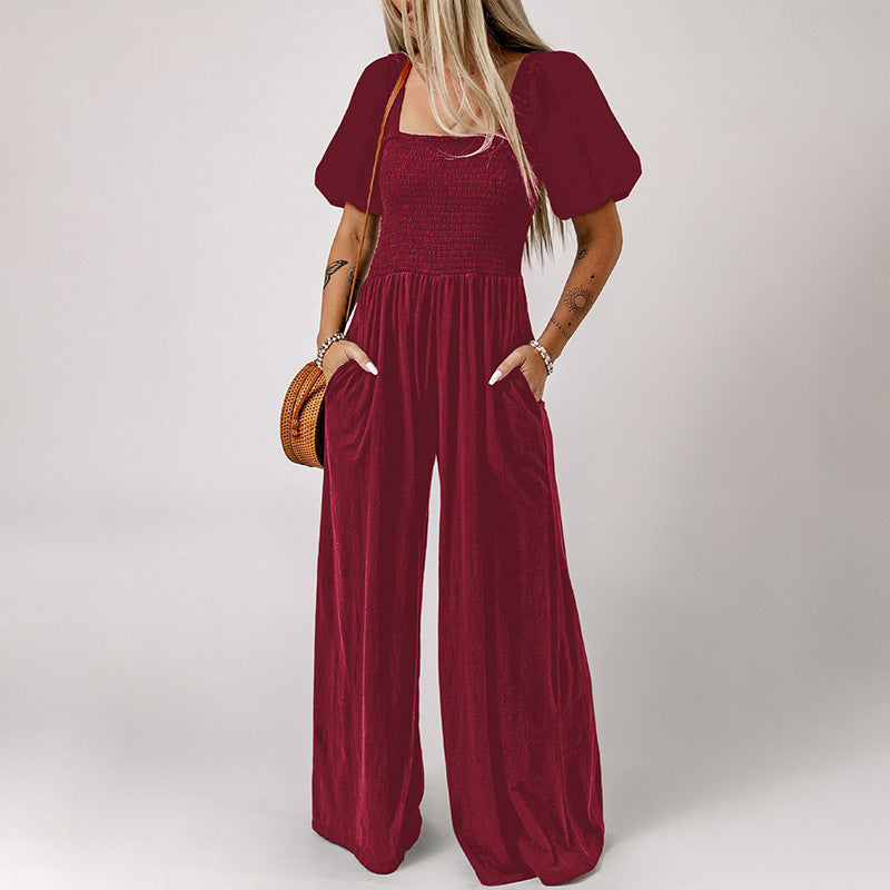 Stilla | Kvinders Firkantet Krave Kortærmet Jumpsuit