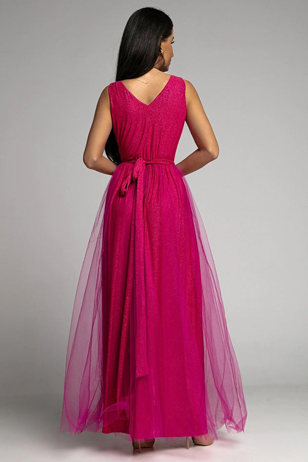 Stilla | It's My Day Light Tulle Slid Maxi Kjole