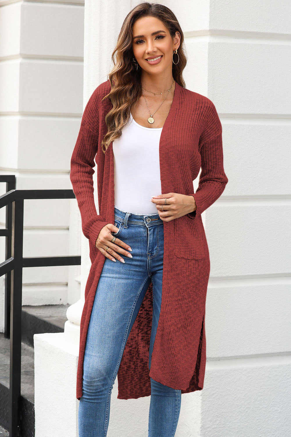 Stilla | Front Slit Cardigan med Lommer