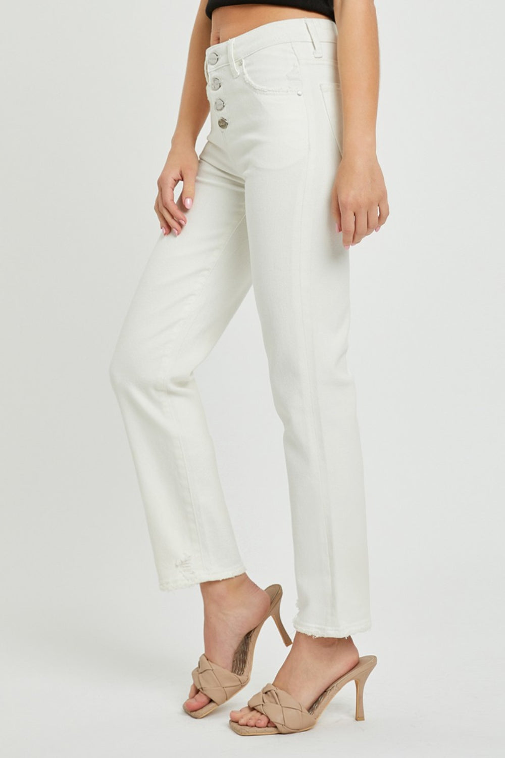 Stilla | Full Size Mid-rise Tummy Control Straight Jeans