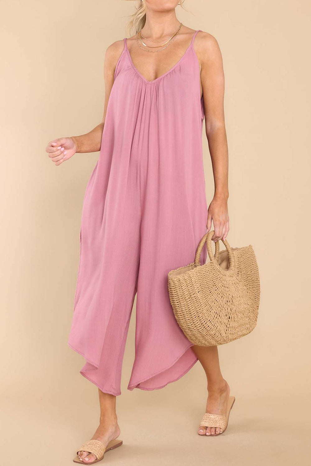 Stilla | Spaghetti Strop V-hals Jumpsuit