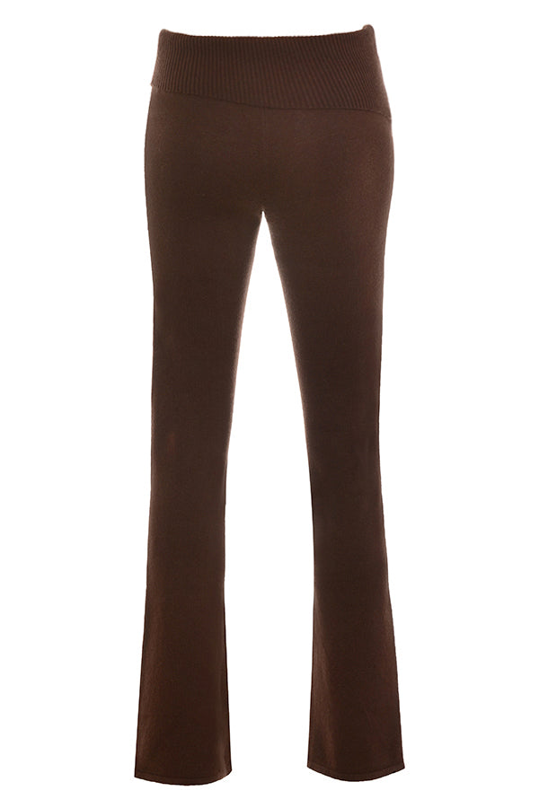 Stilla | Top Med Rund Hals Og Bukser Chokolade Cashmere Blanding