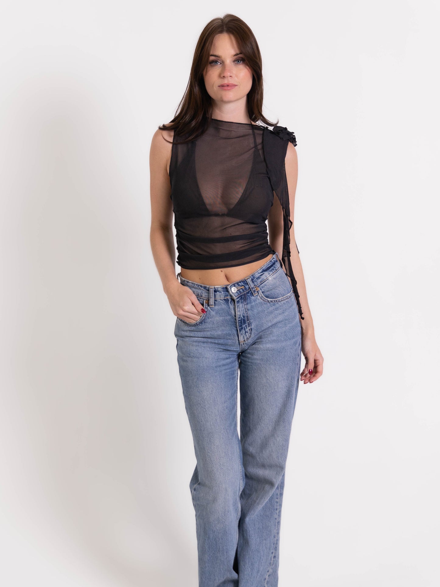 Stilla | Mesh Toppen Sort