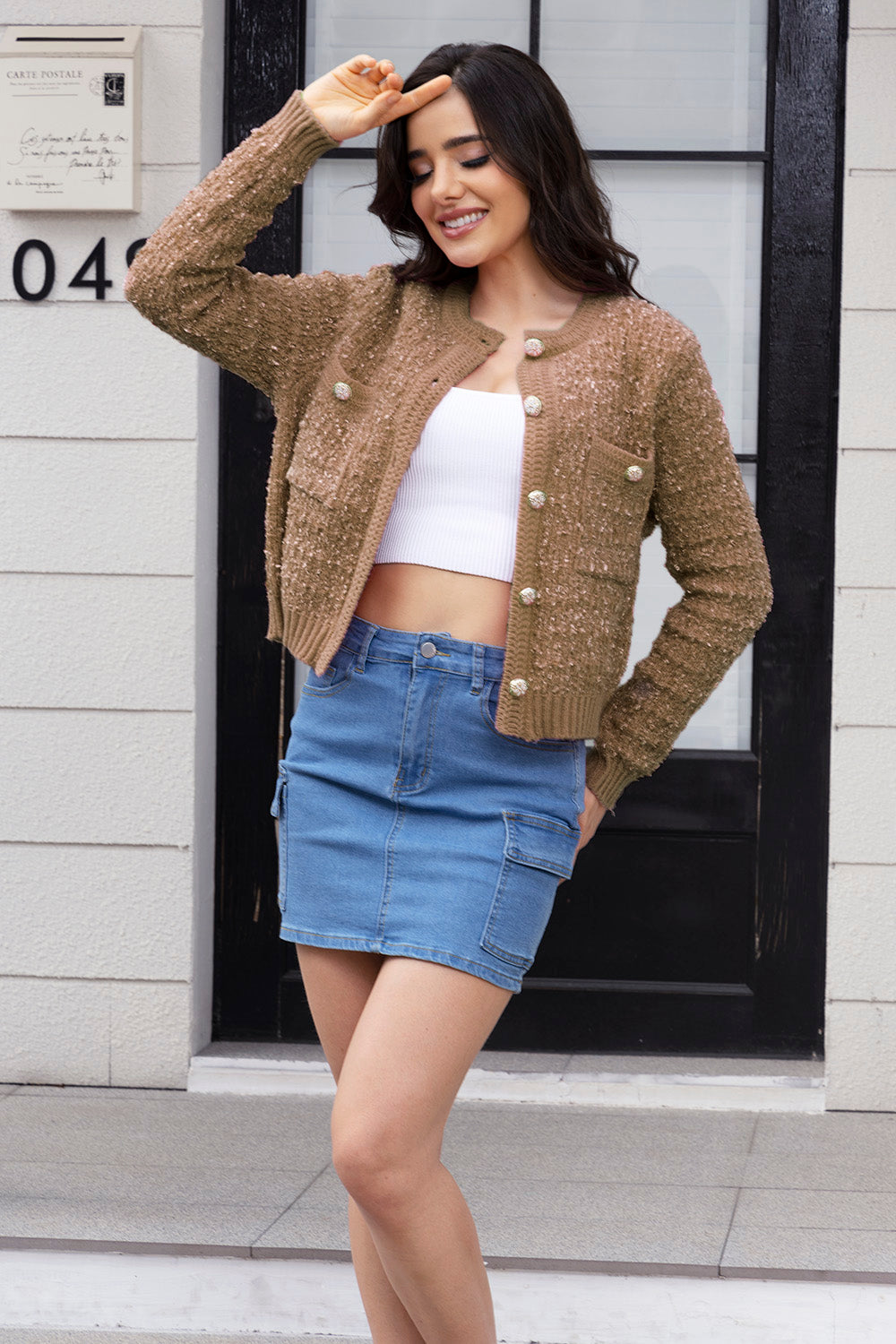 Stilla | Up Rund Hals Cardigan