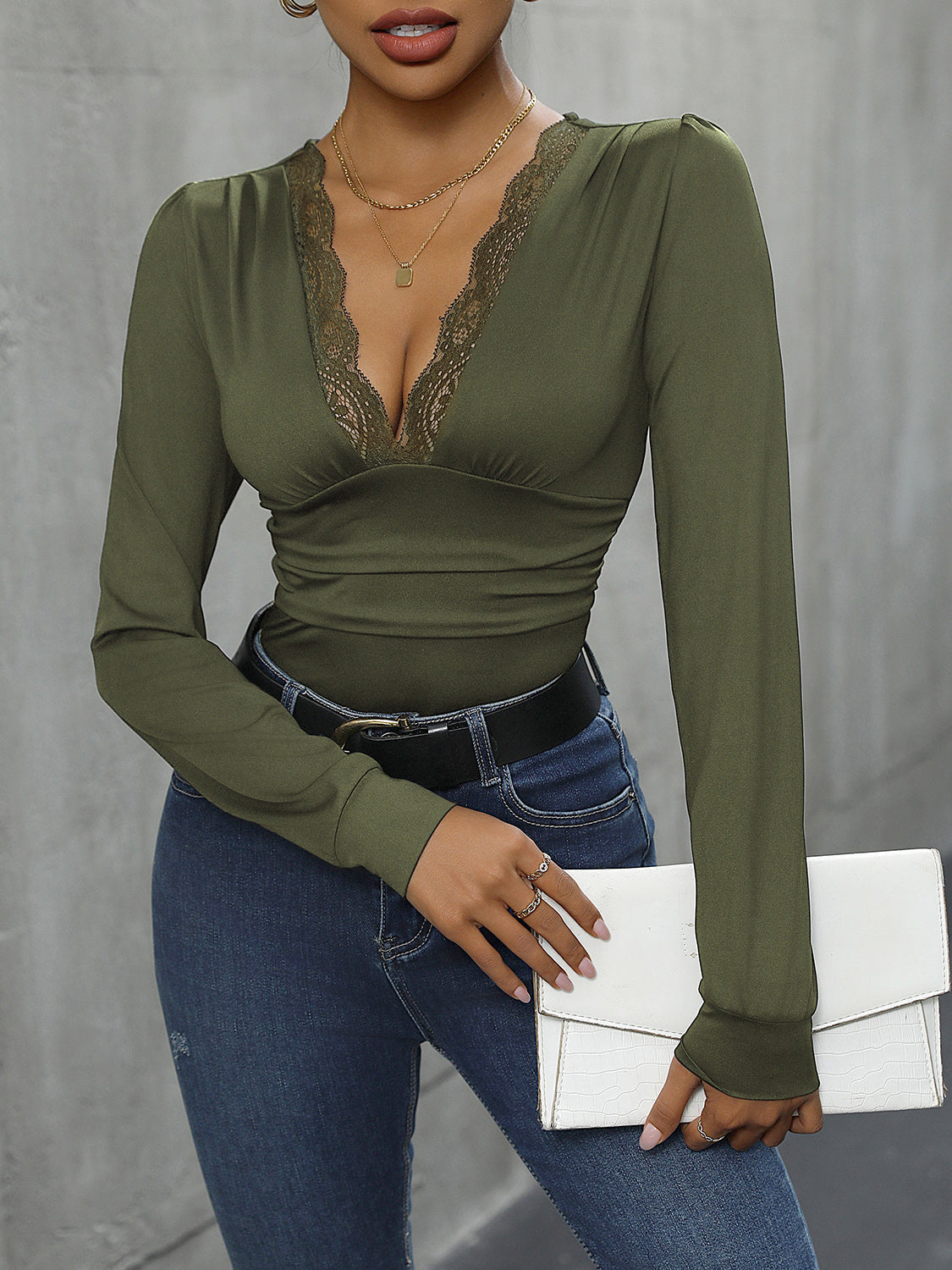 Stilla | Detaljeret Dyk Langærmet Bodysuit