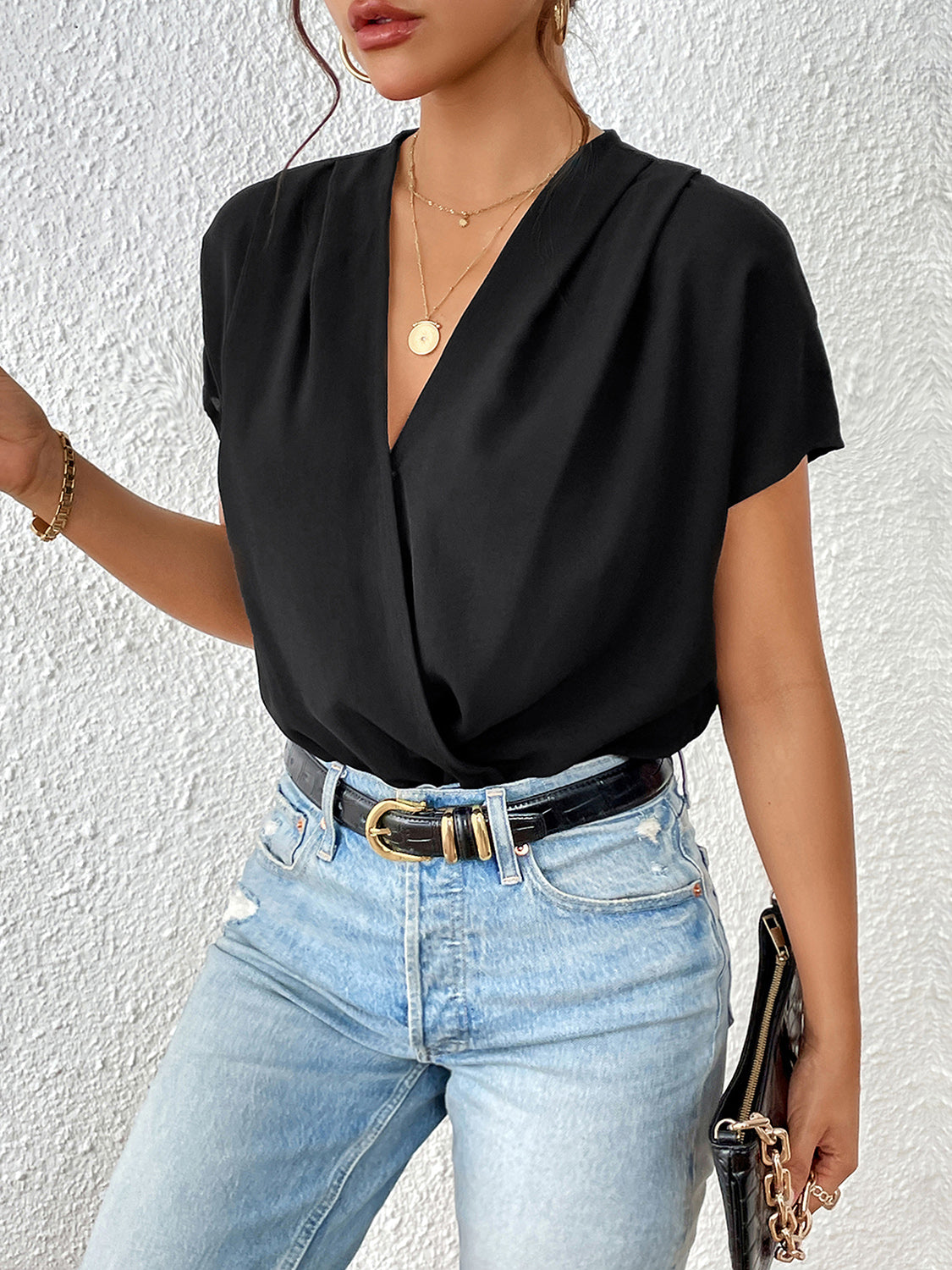 Stilla | Kortærmet Rynket Bodysuit