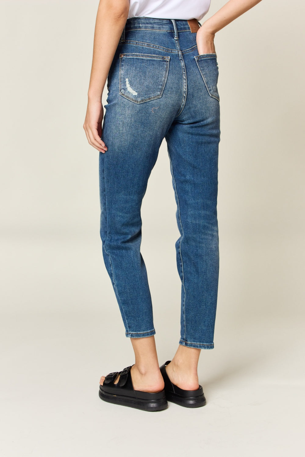 Stilla | Blå Fuldt Størrelse Mavekontrol Høj Talje Slank Jeans